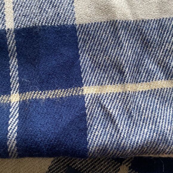 Navy and Tan Plaid Scarf Muffler - Picture 5 of 6